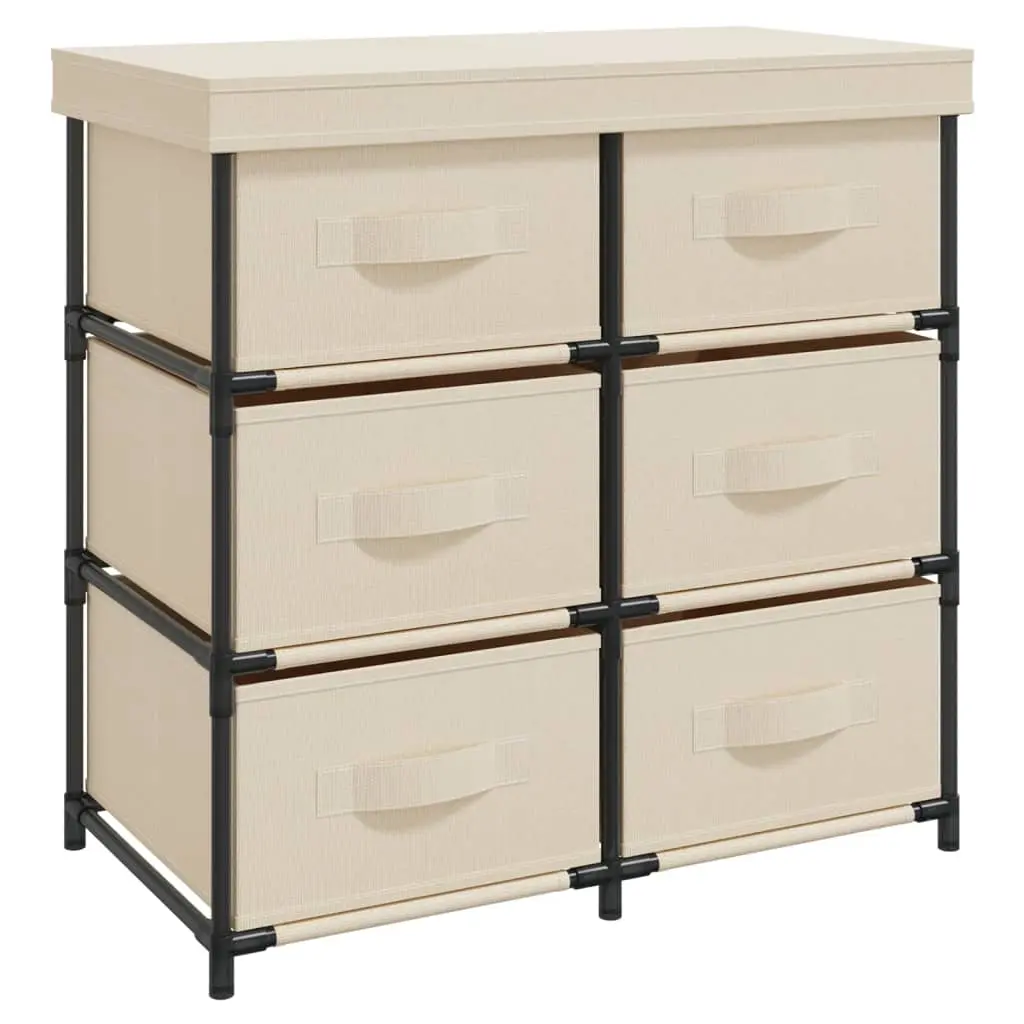Storage Cabinet with 6 Drawers 55x29x55 cm Cream Steel 337258 - Furniture