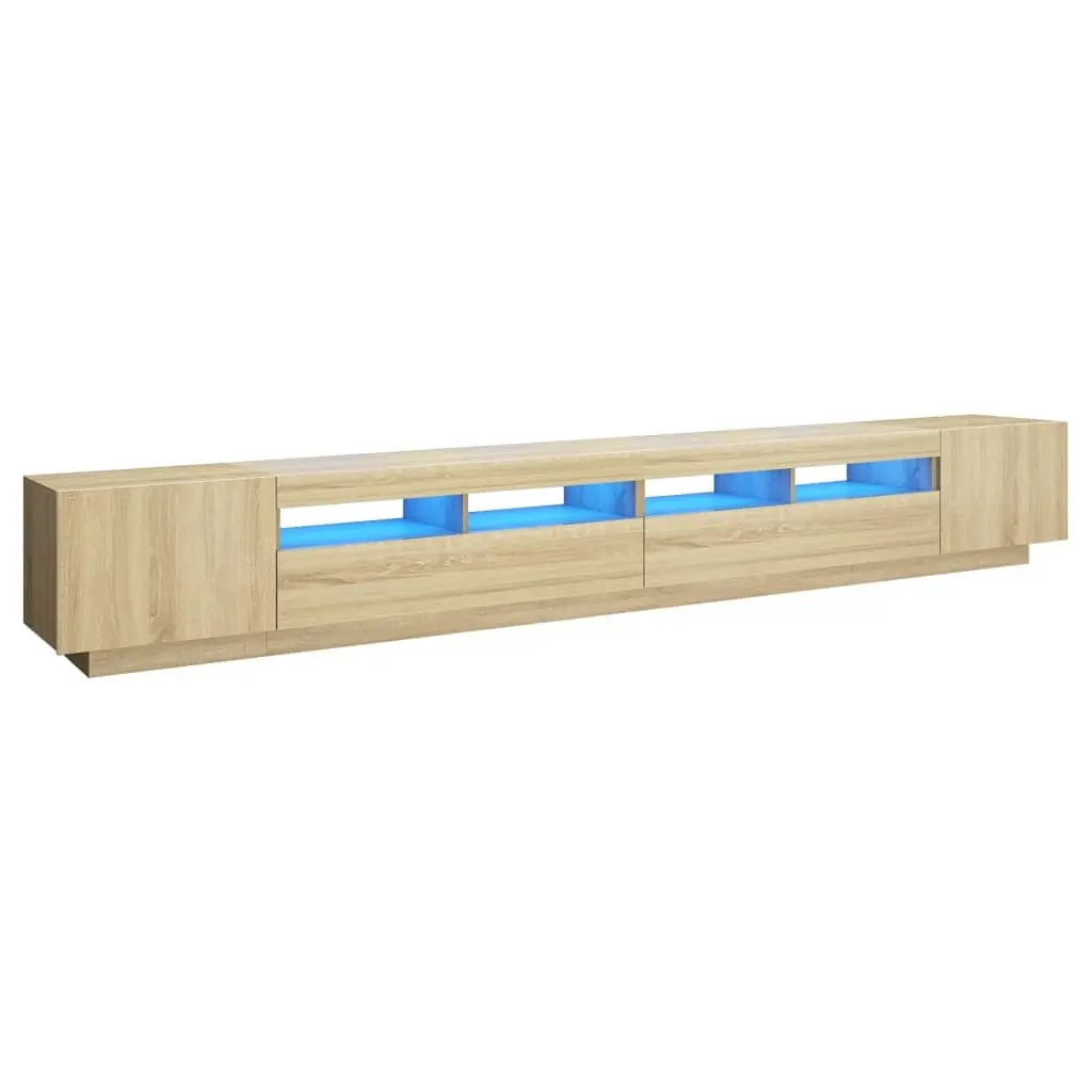 TV Cabinet with LED Lights Sonoma Oak 300x35x40 cm 3081927 - Furniture