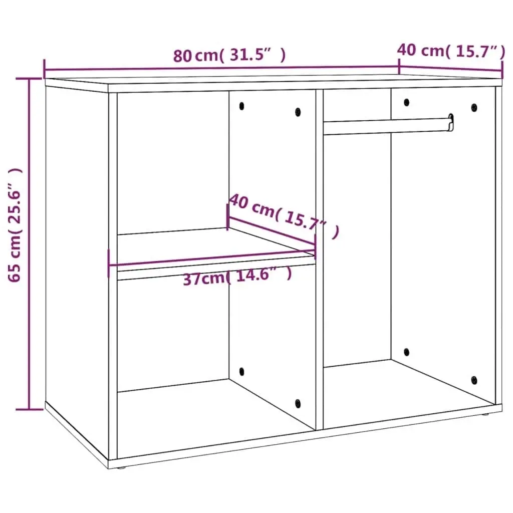 Dressing Cabinet White 80x40x65 cm Engineered Wood 808846 - Furniture