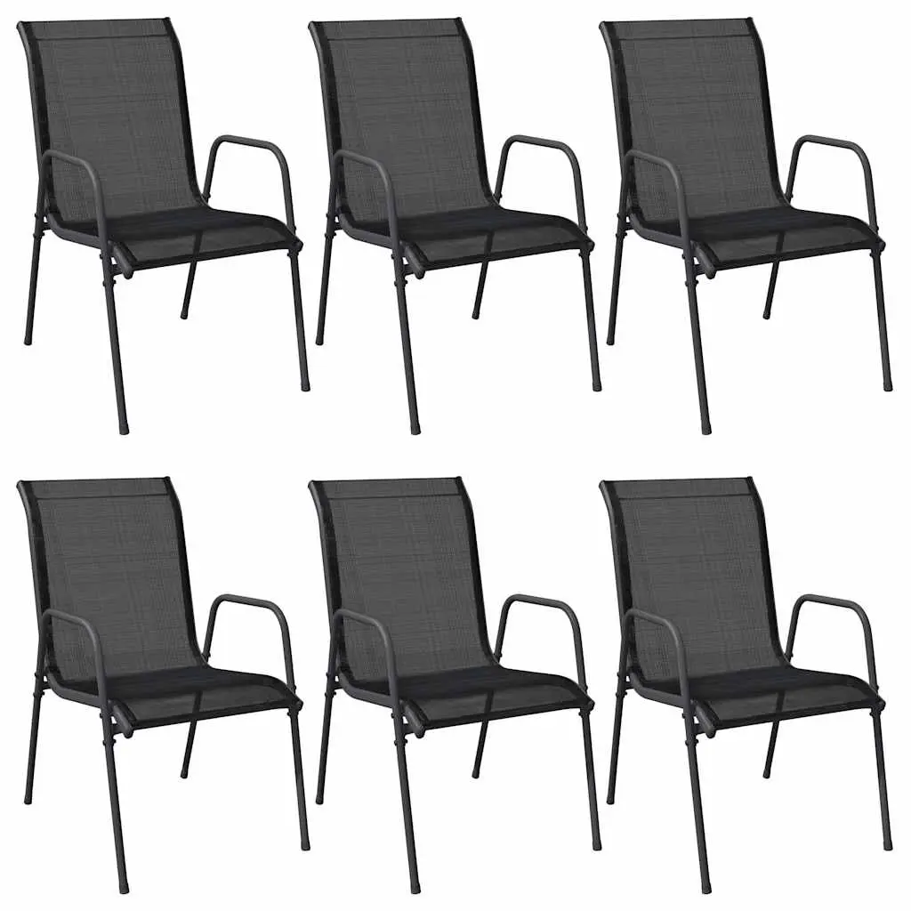 Garden Chairs 6 pcs Steel and Textilene Black 316819 - Furniture