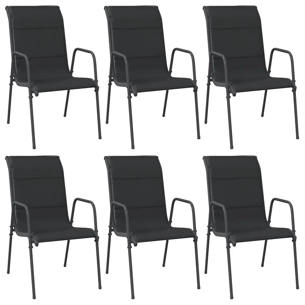 Garden Chairs 6 pcs Steel and Textilene Black 316822 - Furniture