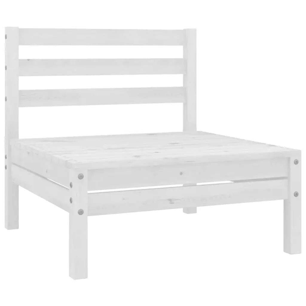 Garden Middle Sofa White Solid Pinewood 806573 - Furniture