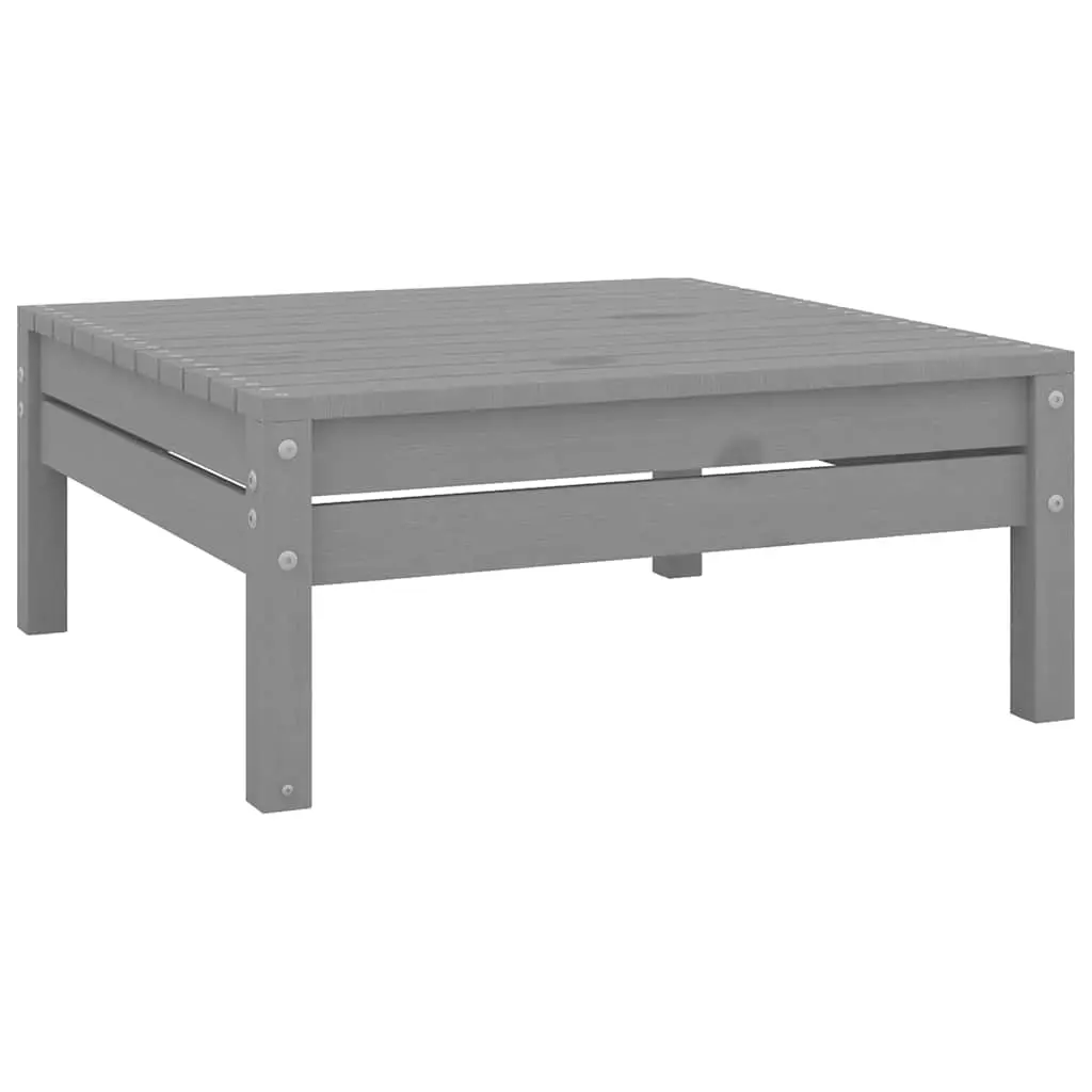 Garden Footstool Grey Solid Pinewood 806579 - Furniture