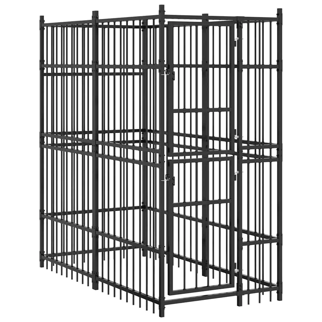 Outdoor Dog Kennel Steel 1.84 m² 171472 - Pets