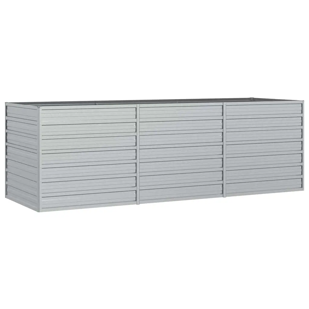 Garden Raised Bed 240x80x77 cm Galvanized Steel Silver 316886 - Home & Garden