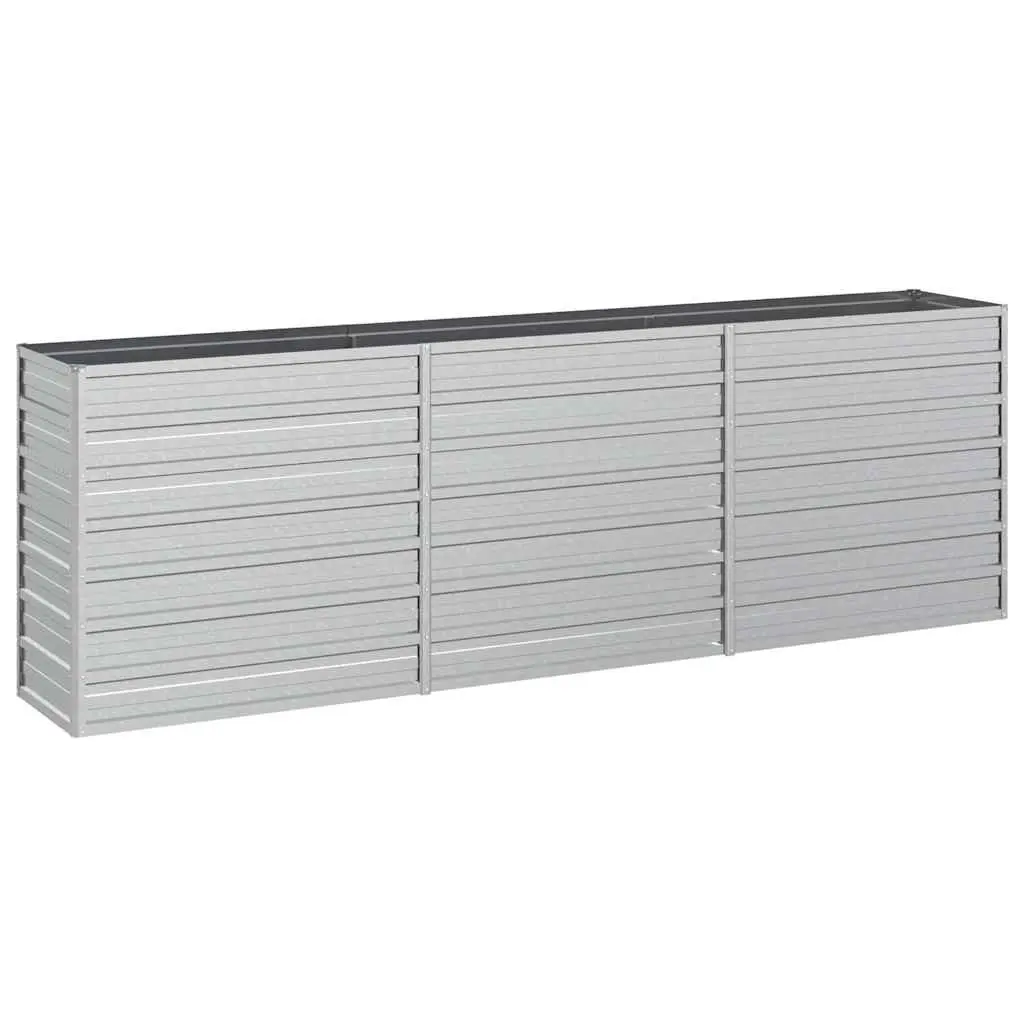 Garden Raised Bed 240x40x77 cm Galvanized Steel Silver 316887 - Home & Garden