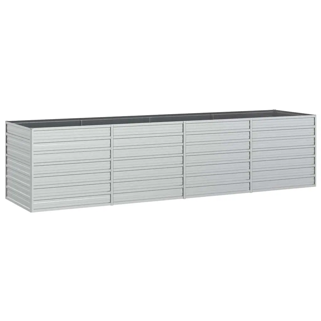 Garden Raised Bed 320x80x77 cm Galvanized Steel Silver 316890 - Home & Garden