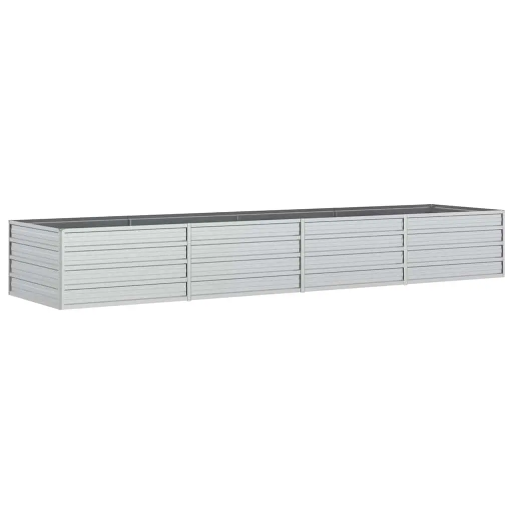 Garden Raised Bed 320x80x45 cm Galvanized Steel Silver 316892 - Home & Garden