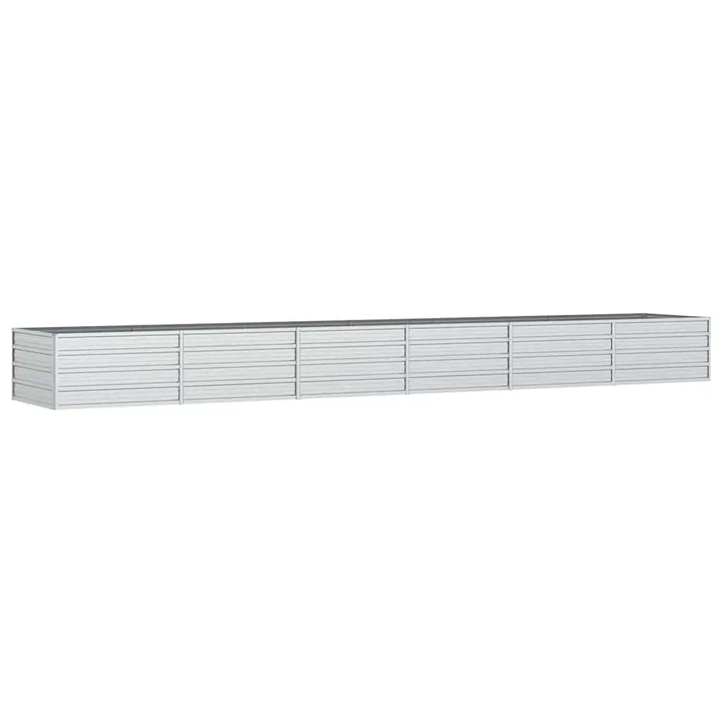 Garden Raised Bed 480x80x45 cm Galvanized Steel Silver 316901 - Home & Garden