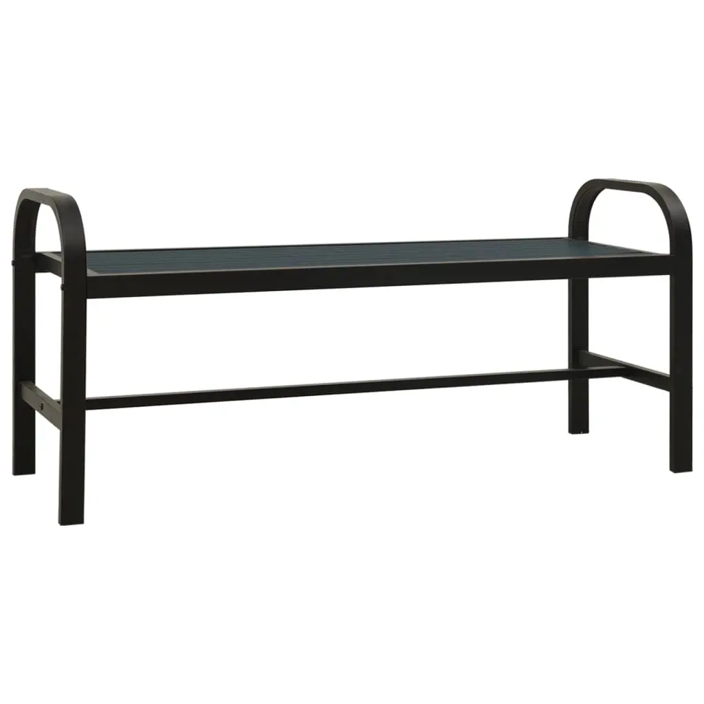 Garden Bench 124.5 cm Steel and WPC Black 317137 - Furniture