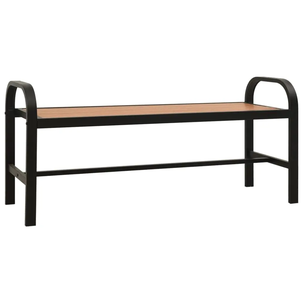 Garden Bench 124.5 cm Steel and WPC Brown and Black 317138 - Furniture