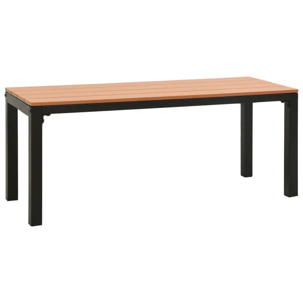 Garden Bench 110 cm Steel and WPC Brown and Black 317142 - Furniture