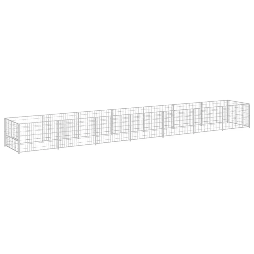 Dog Kennel Silver 7 m² Steel 3082105 - Pets
