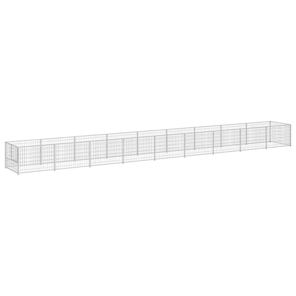Dog Kennel Silver 9 m² Steel 3082107 - Pets