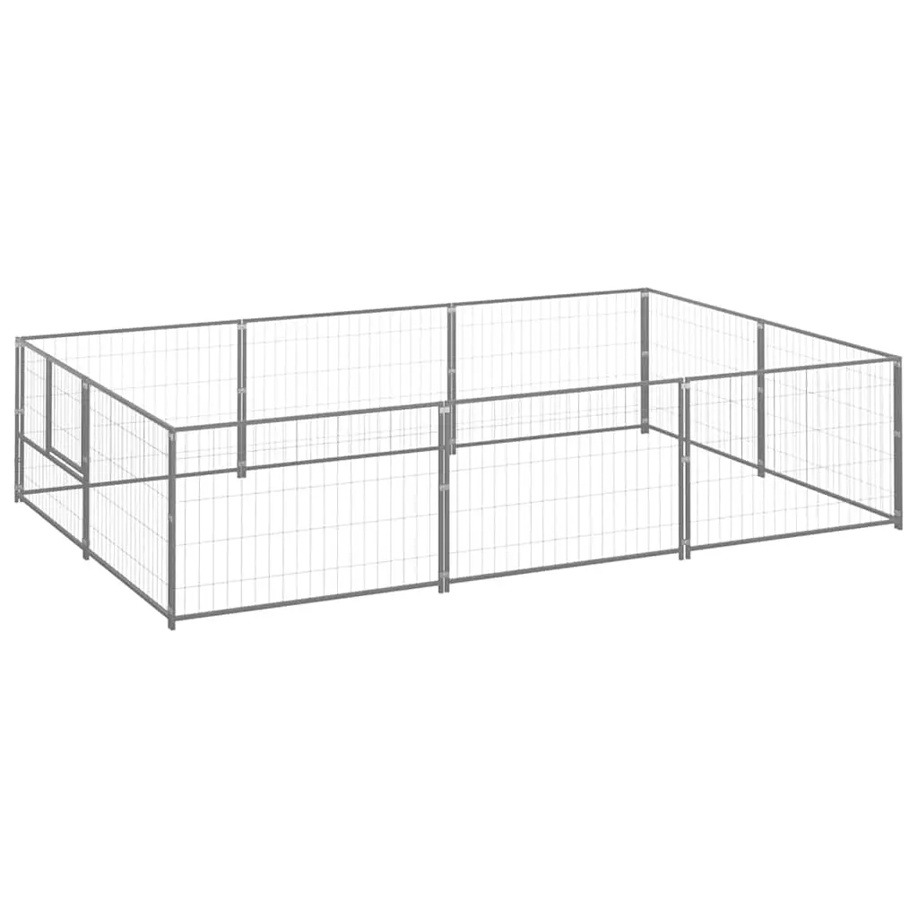 Dog Kennel Silver 6 m² Steel 3082119 - Pets