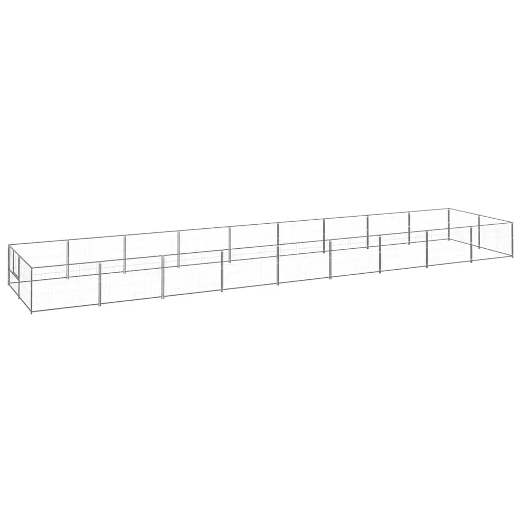 Dog Kennel Silver 18 m² Steel 3082125 - Pets