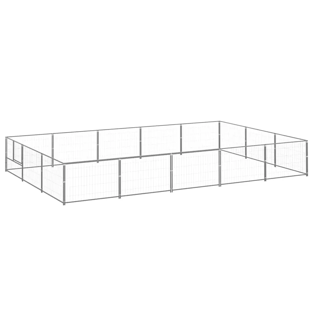 Dog Kennel Silver 15 m² Steel 3082137 - Pets