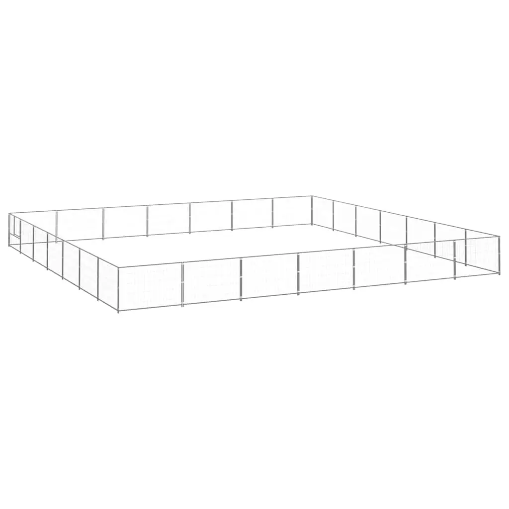 Dog Kennel Silver 49 m² Steel 3082183 - Pets