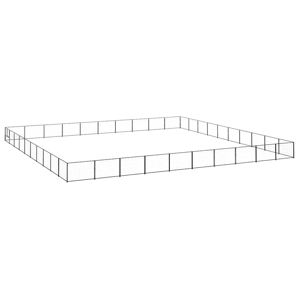 Dog Kennel Black 100 m² Steel 3082197 - Pets