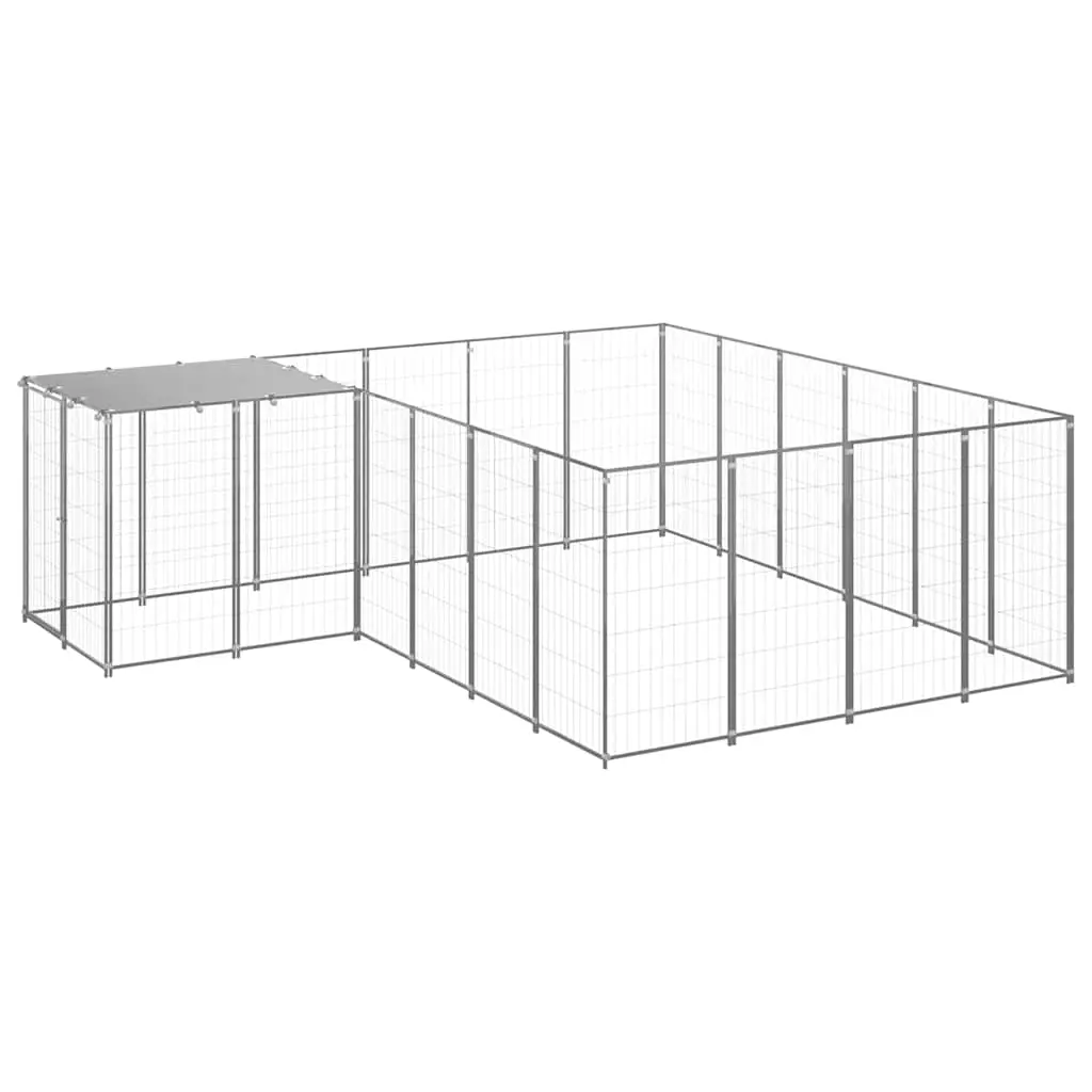 Dog Kennel Silver 8.47 m² Steel 3082219 - Pets