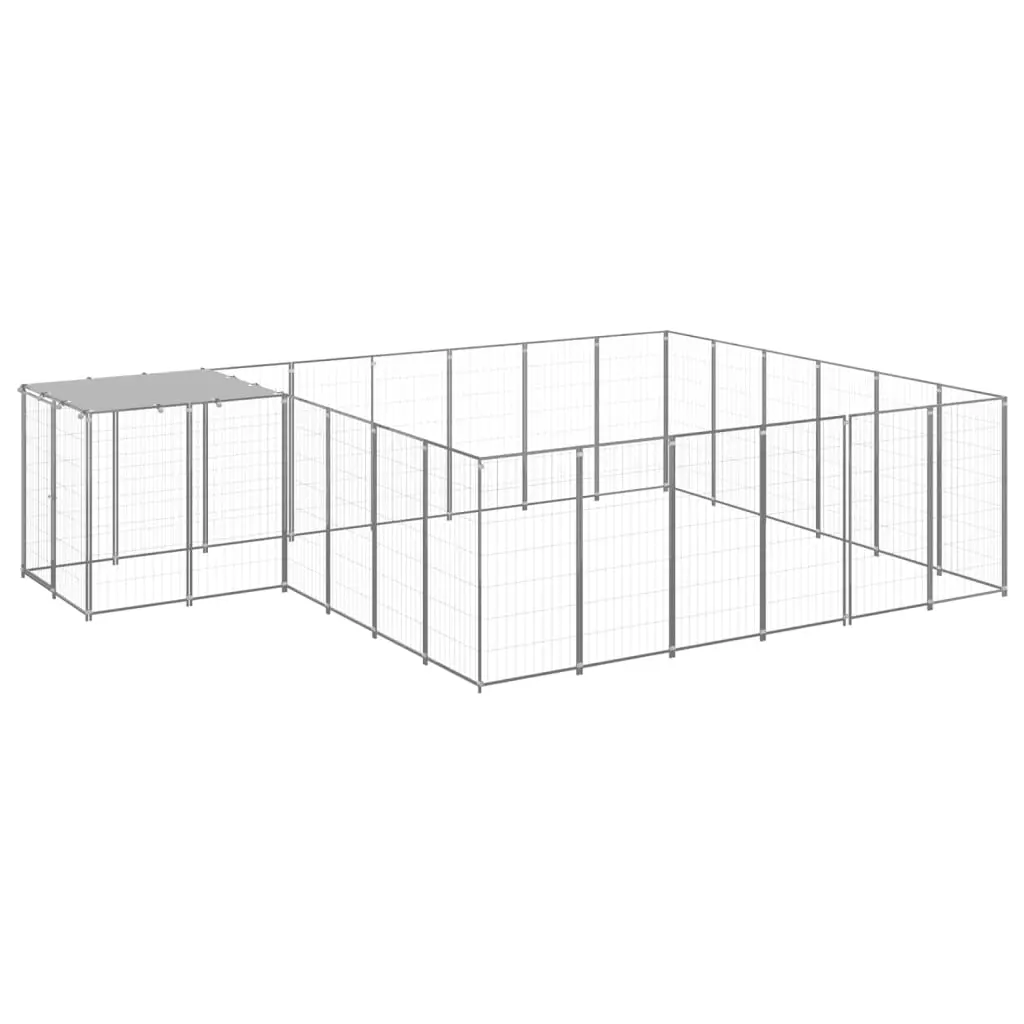 Dog Kennel Silver 12.1 m² Steel 3082220 - Pets