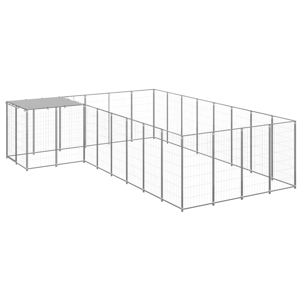 Dog Kennel Silver 10.89 m² Steel 3082232 - Pets