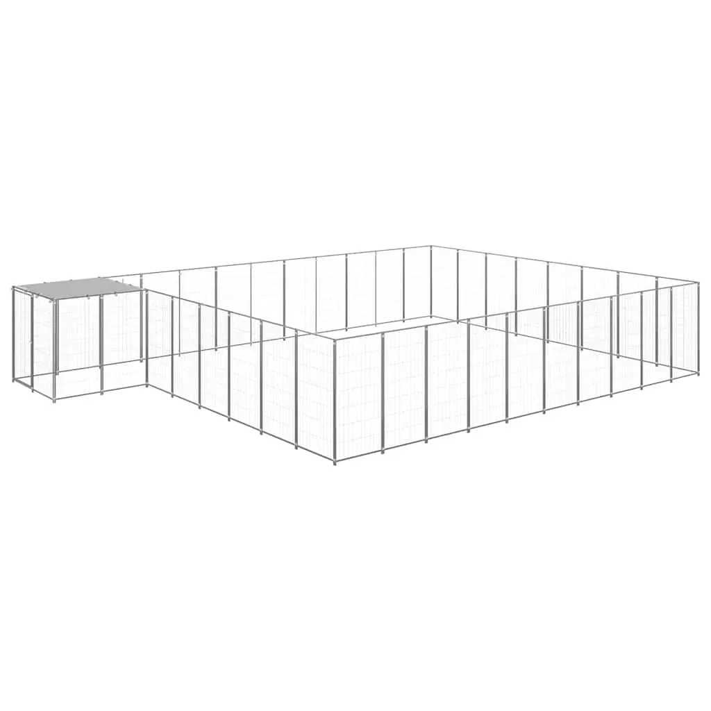 Dog Kennel Silver 25.41 m² Steel 3082235 - Pets