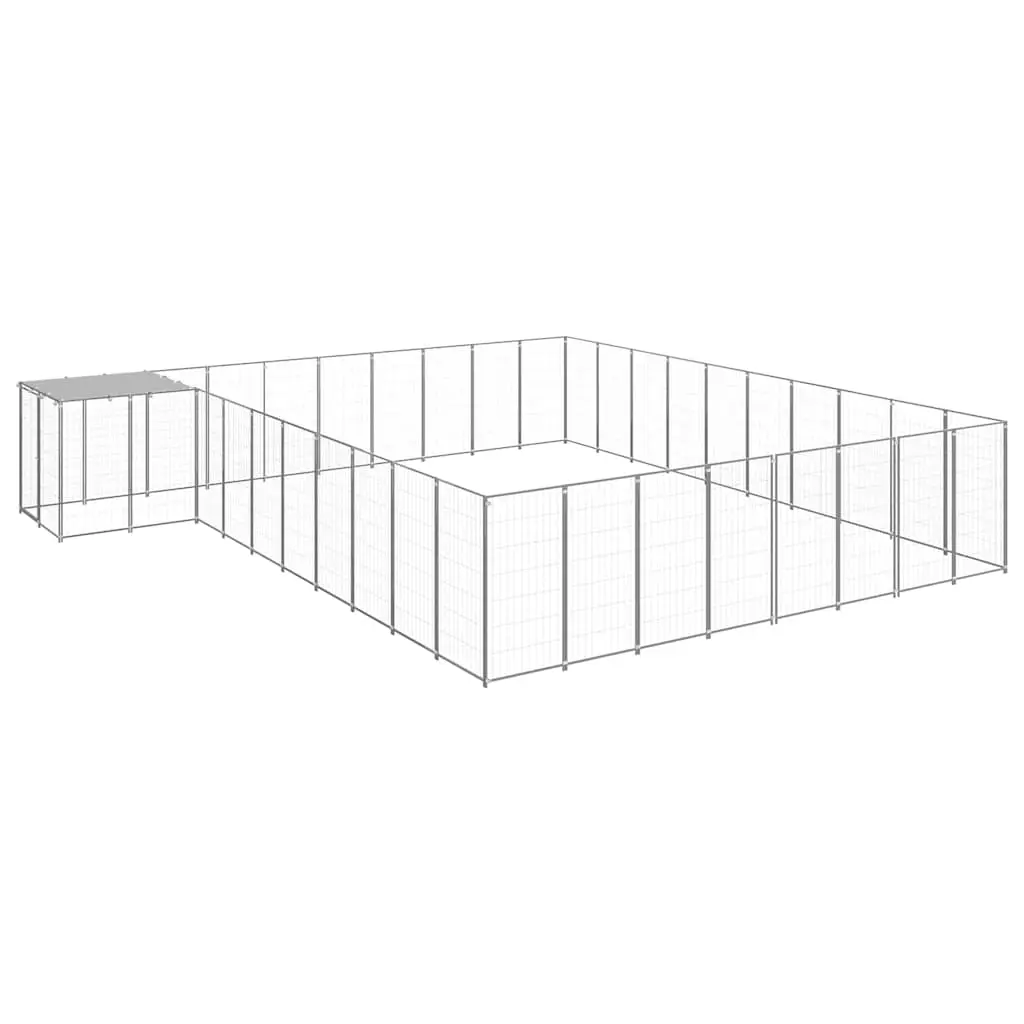 Dog Kennel Silver 25.41 m² Steel 3082246 - Pets