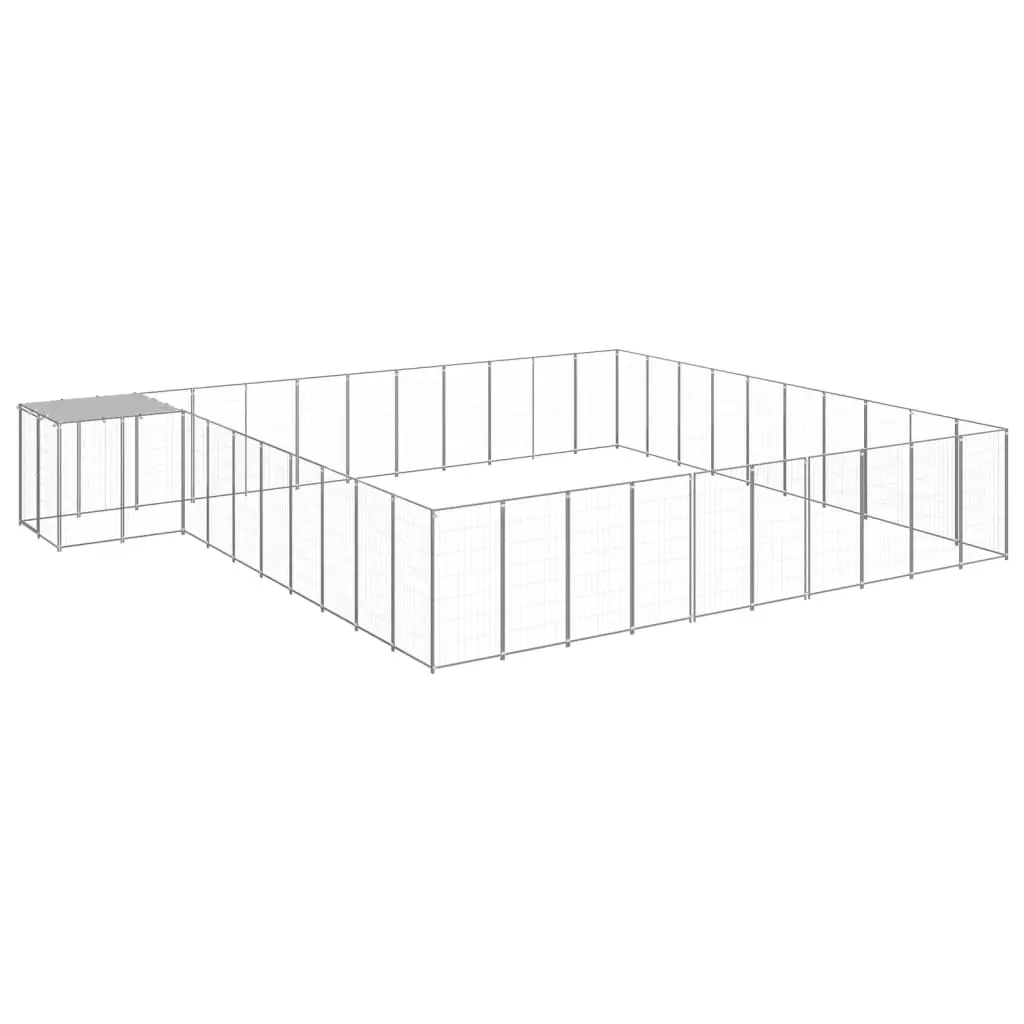 Dog Kennel Silver 31.46 m² Steel 3082247 - Pets