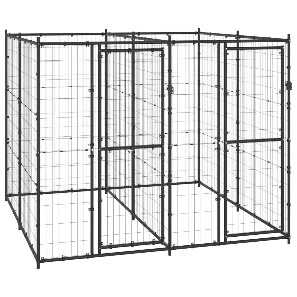 Outdoor Dog Kennel Steel 4.84 m² 3082260 - Pets