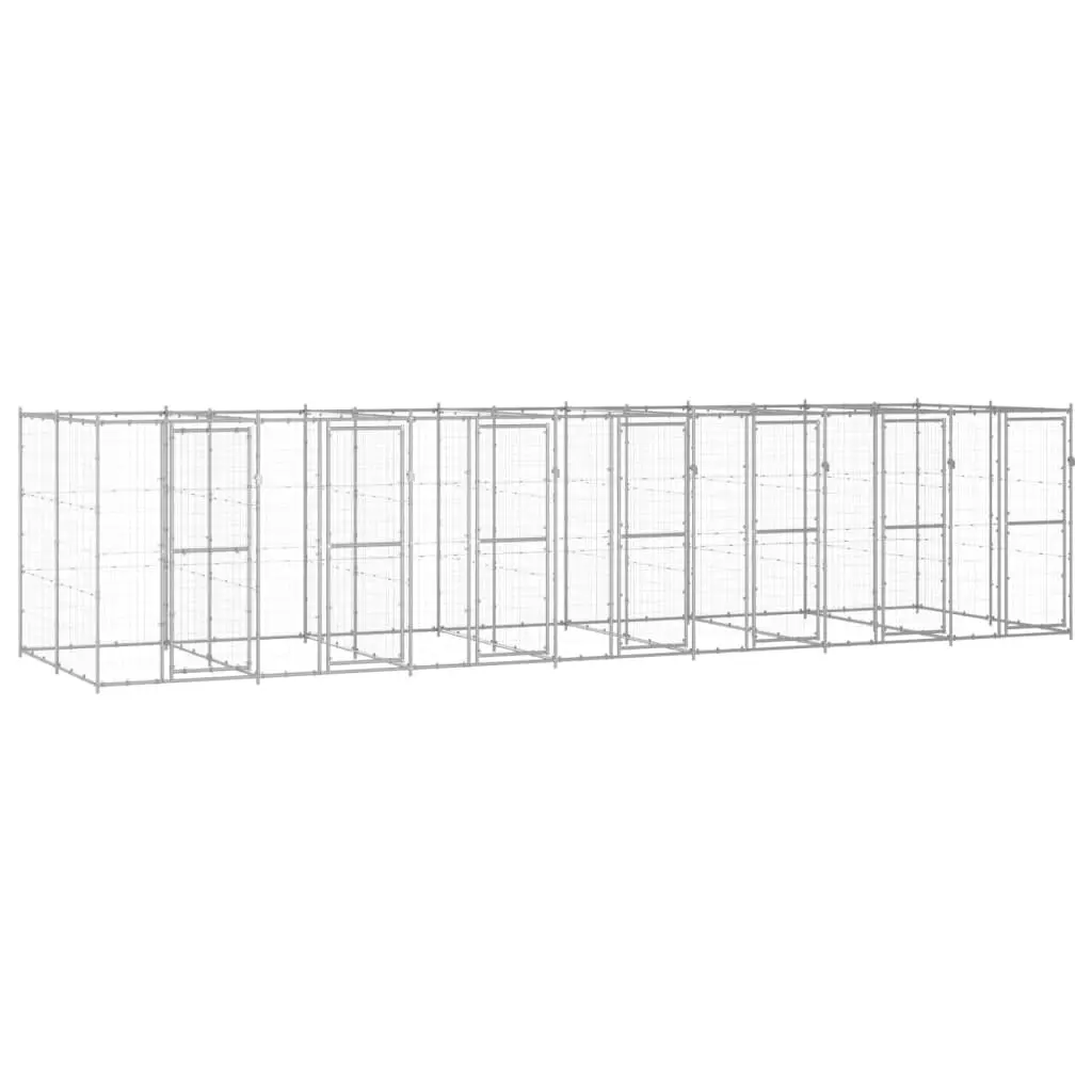 Outdoor Dog Kennel Galvanised Steel 16.94 m² 3082287 - Pets