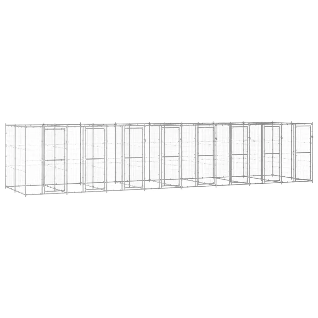 Outdoor Dog Kennel Galvanised Steel 19.36 m² 3082288 - Pets