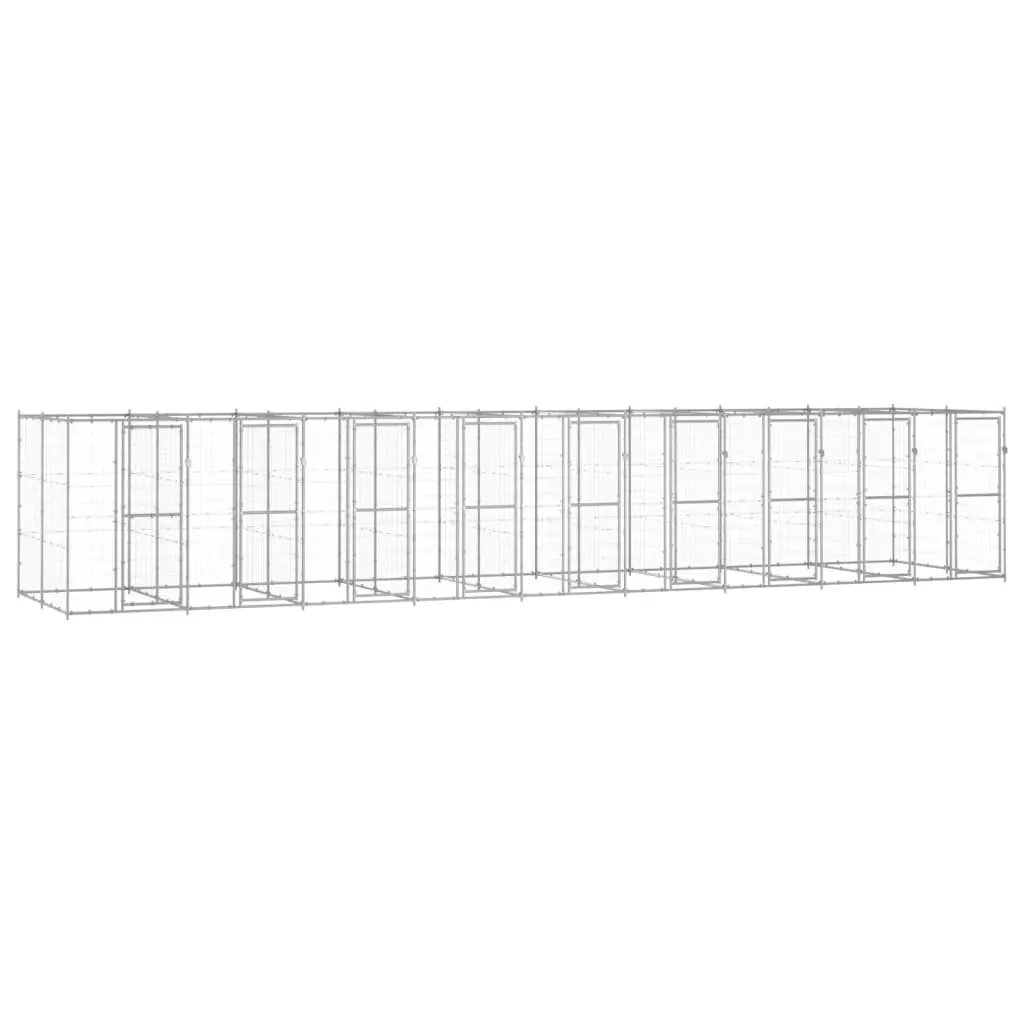 Outdoor Dog Kennel Galvanised Steel 21.78 m² 3082289 - Pets