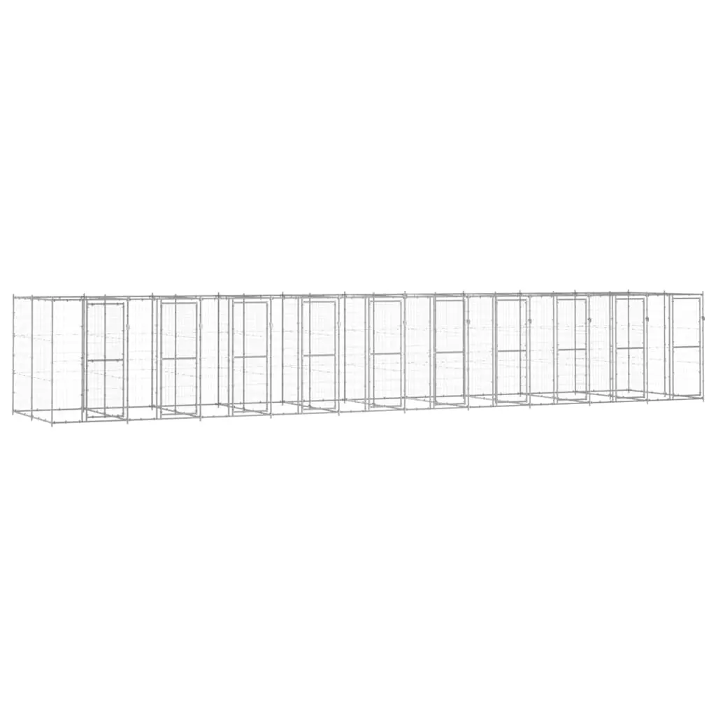 Outdoor Dog Kennel Galvanised Steel 24.2 m² 3082290 - Pets