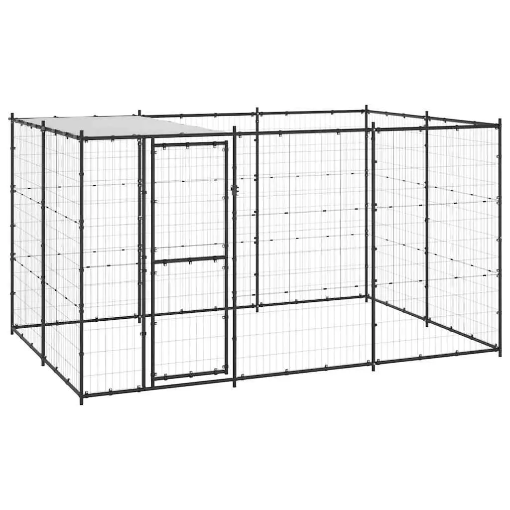 Outdoor Dog Kennel Steel with Roof 7.26 m² 3082293 - Pets