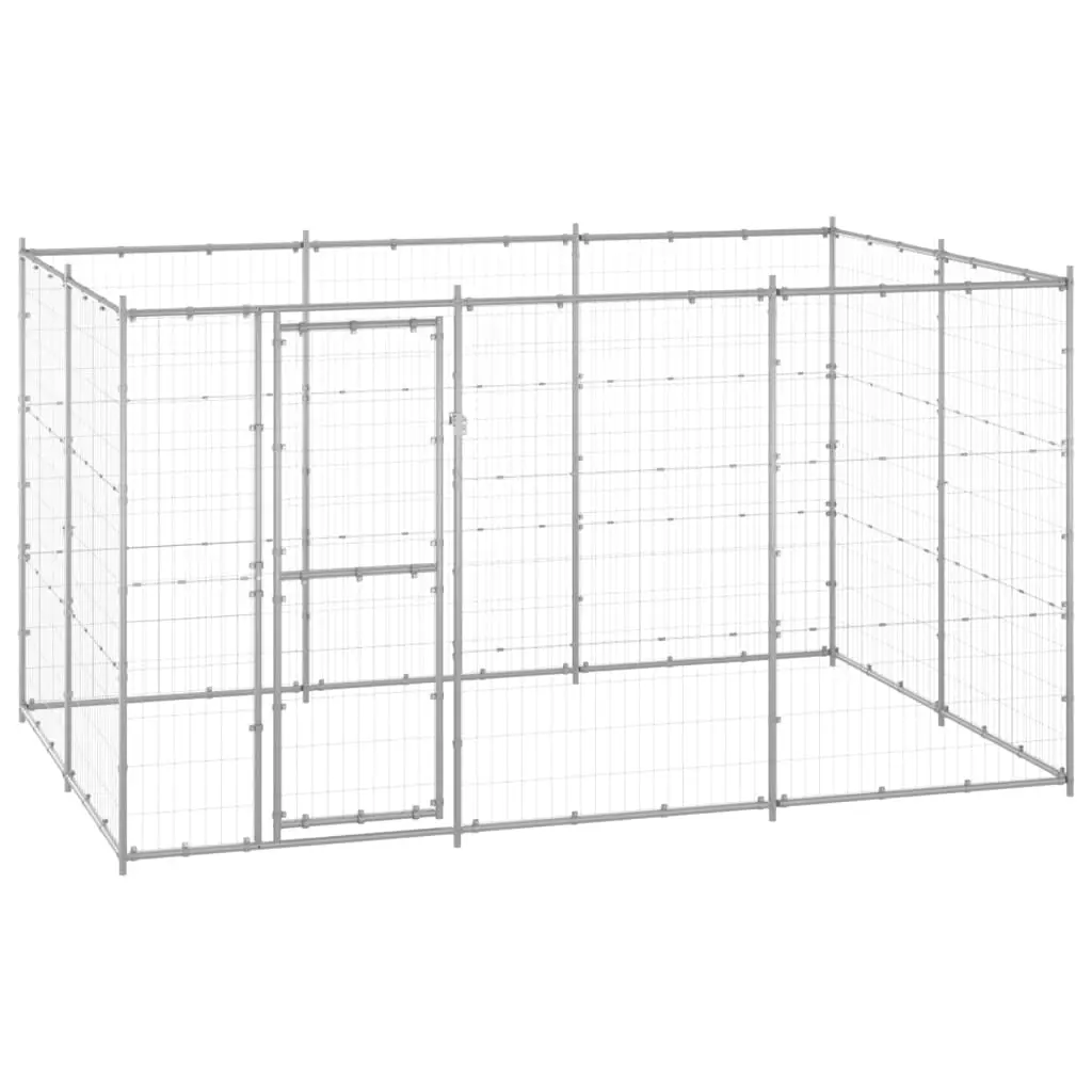 Outdoor Dog Kennel Galvanised Steel 7.26 m² 3082308 - Pets
