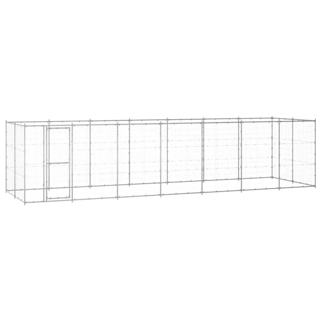 Outdoor Dog Kennel Galvanised Steel 16.94 m² 3082310 - Pets