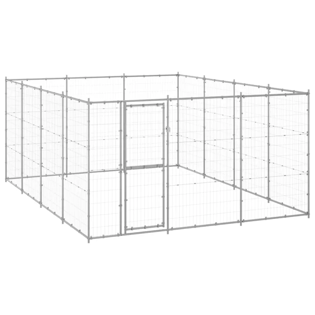 Outdoor Dog Kennel Galvanised Steel 14.52 m² 3082318 - Pets