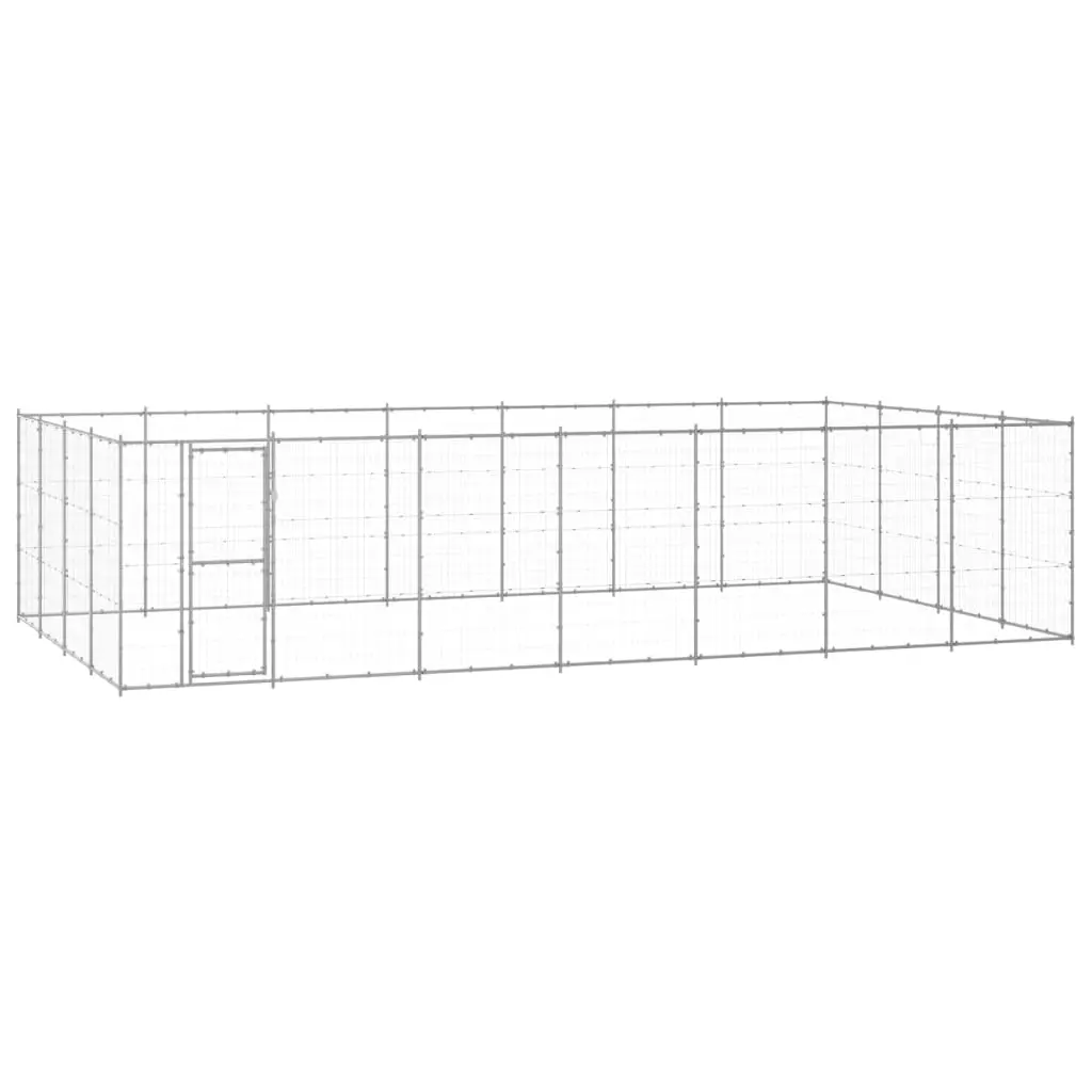 Outdoor Dog Kennel Galvanised Steel 33.88 m² 3082320 - Pets