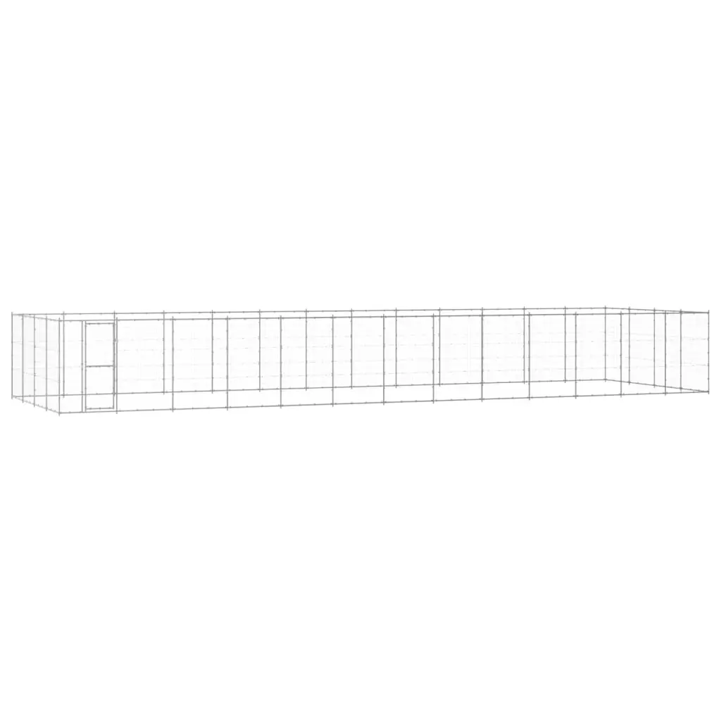 Outdoor Dog Kennel Galvanised Steel 53.24 m² 3082322 - Pets