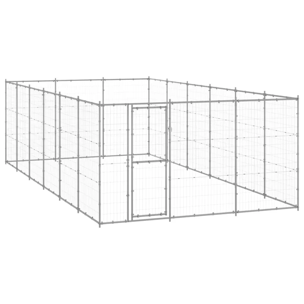 Outdoor Dog Kennel Galvanised Steel 21.78 m² 3082328 - Pets