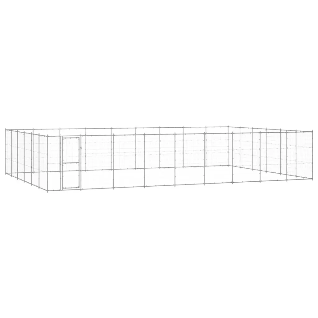 Outdoor Dog Kennel Galvanised Steel 65.34 m² 3082331 - Pets