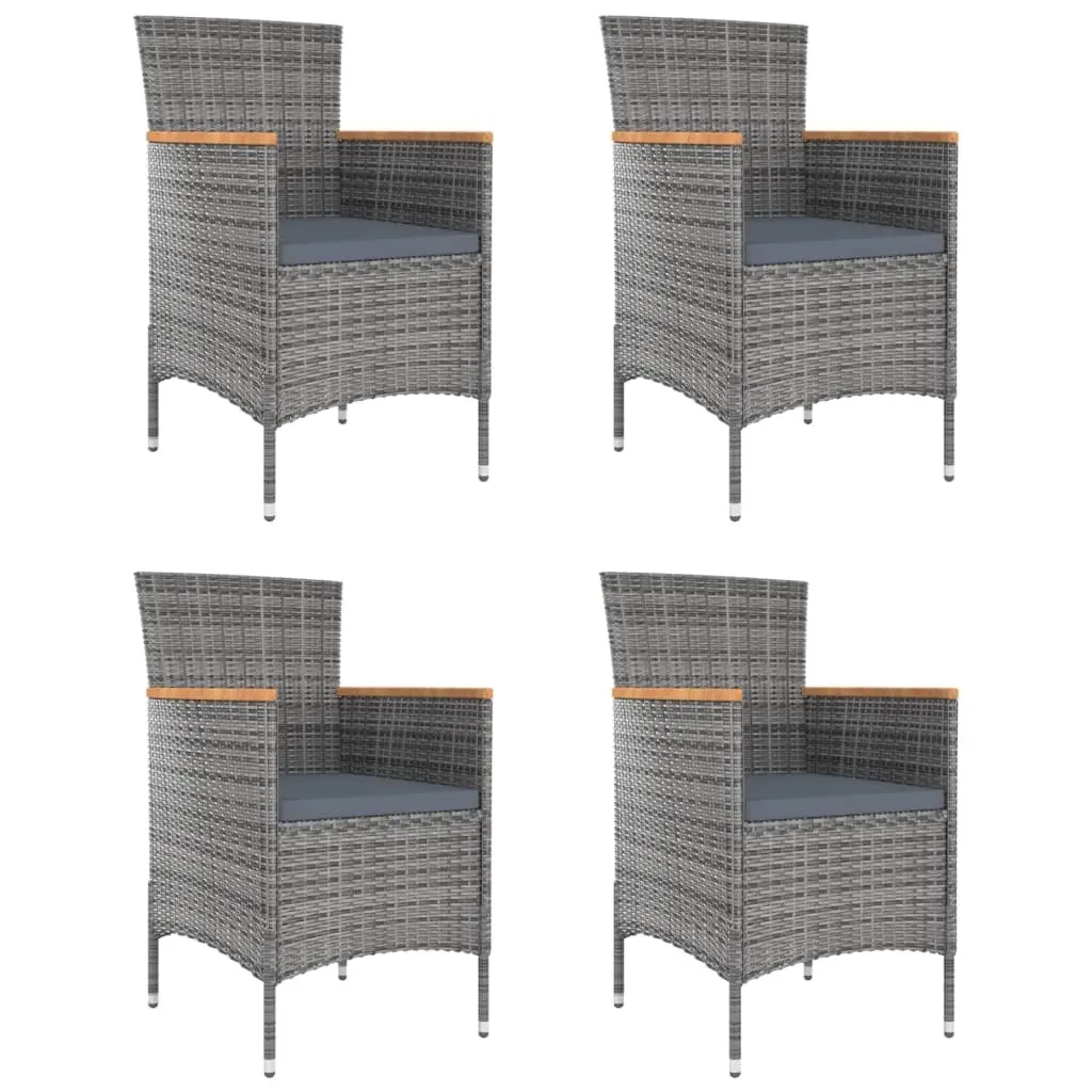 Garden Dining Chairs 4 pcs Poly Rattan Grey 316696 - Furniture