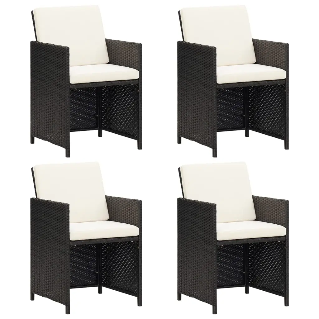 Garden Chairs 4 pcs Poly Rattan Black 316745 - Furniture
