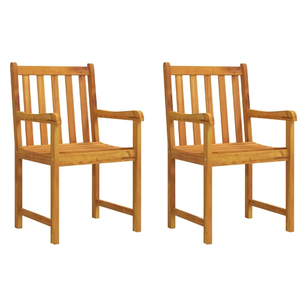 Garden Chairs 2 pcs Solid Acacia Wood 316609 - Furniture
