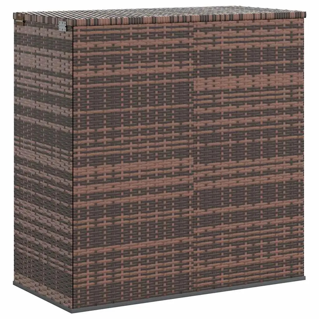 Garden Cushion Box PE Rattan 100x49x103.5 cm Brown 317224 - Outdoor Storage Boxes - Up to 60% off
