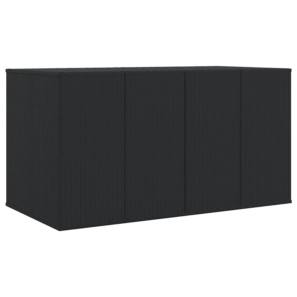 Garden Cushion Box PE Rattan 194x100x103 cm Black 317232 - Outdoor Storage Boxes - Up to 60% off