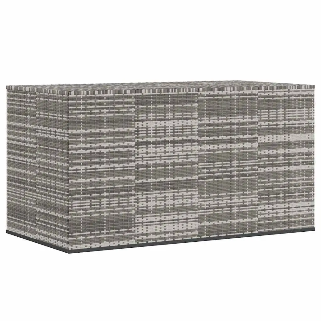 Garden Cushion Box PE Rattan 194x100x103 cm Grey 317234 - Outdoor Storage Boxes - Up to 60% off