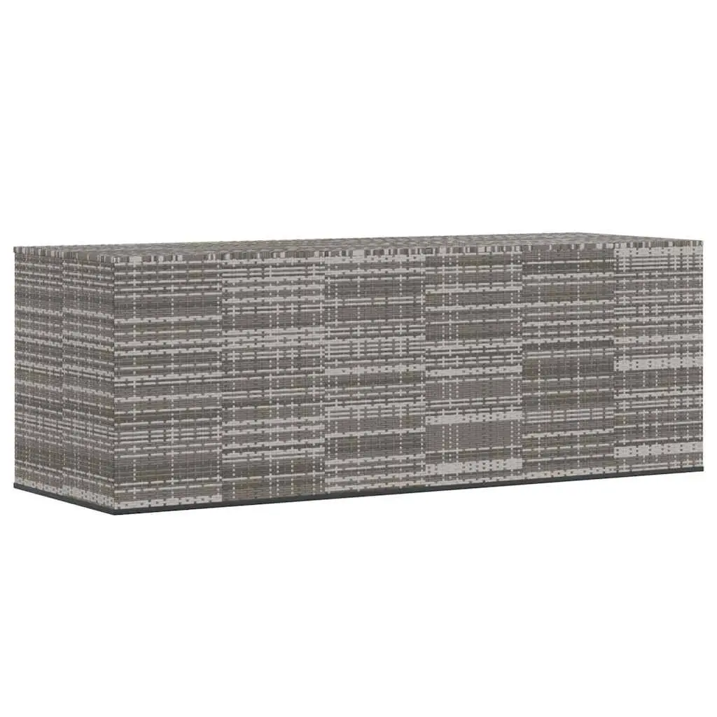 Garden Cushion Box PE Rattan 291x100.5x104 cm Grey 317237 - Outdoor Storage Boxes - Up to 60% off