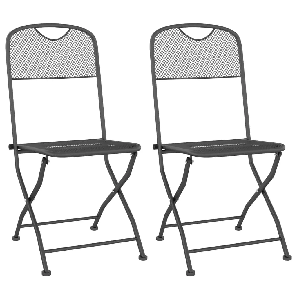Folding Garden Chairs 2 pcs Expanded Metal Mesh Anthracite 317338 - Furniture